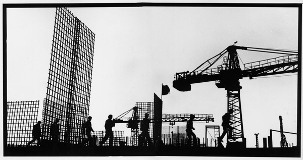 А.Абаза. Бригада. На строительстве кислородно-конверторного цеха Новолипецкого металлургического завода. 1973